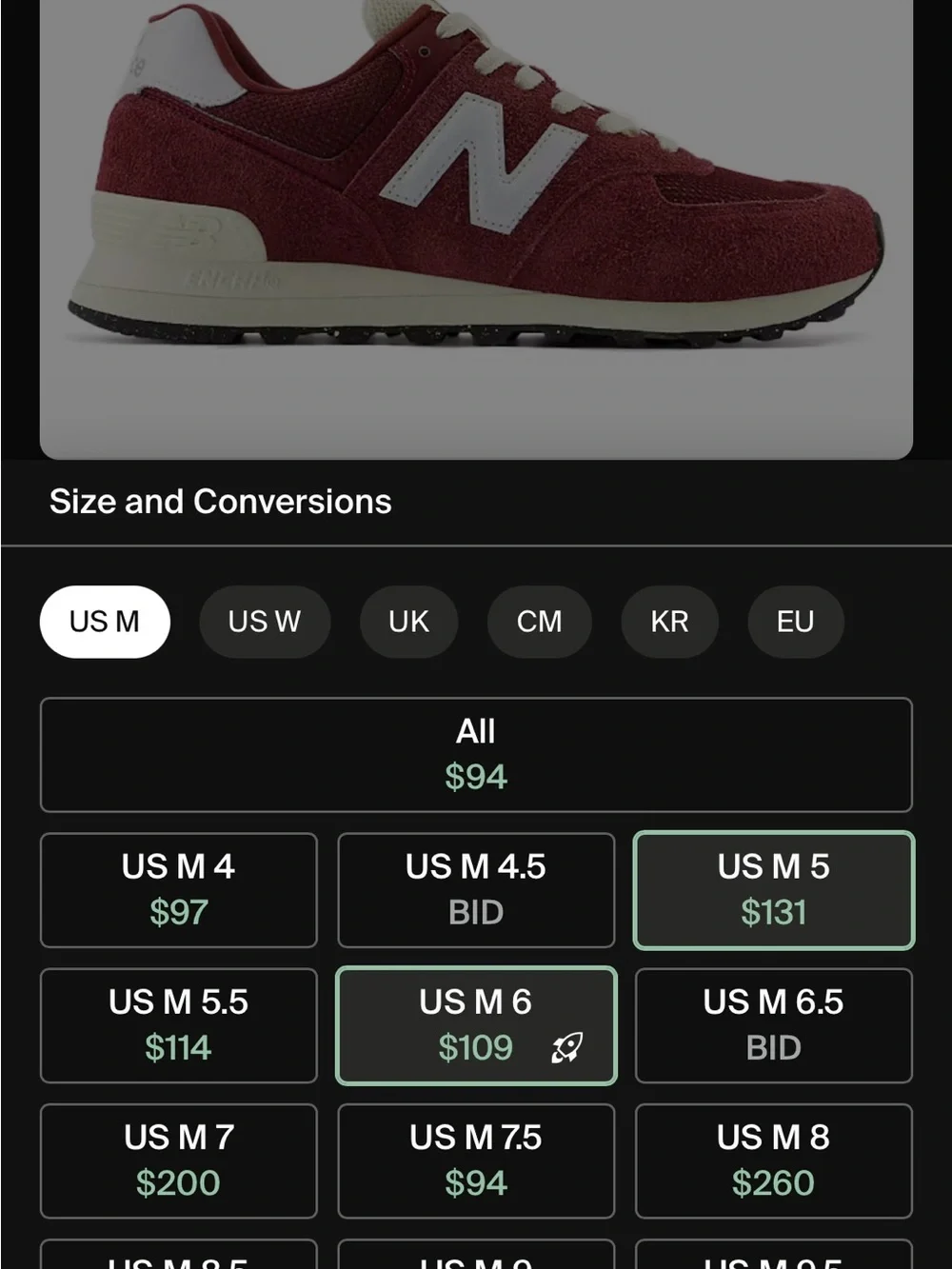 New Balance 574 Women's Maroon/burgundy/crimson and White Low-Top Sneakers